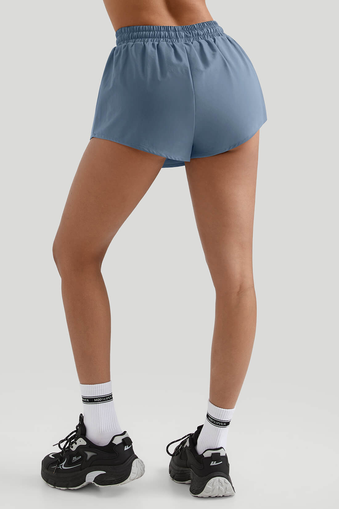 Drawstring Waist Double - Layer Skort