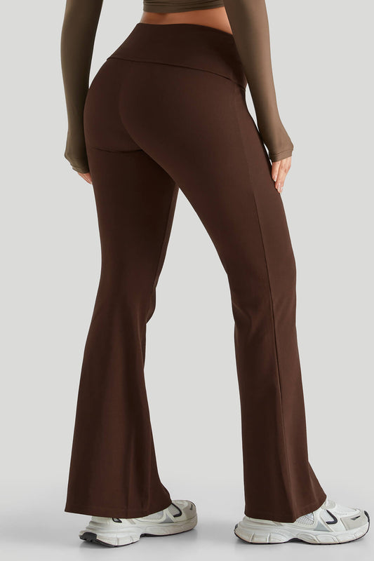 Round Neck Top Match Folded Waist Leggings