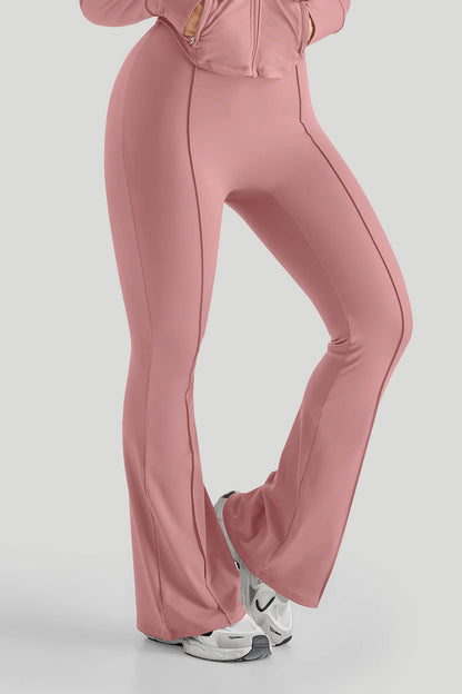 High Waisted Slim Fit Flare Leg Pants