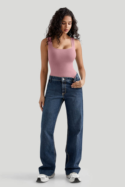 Ribbed Tummy Control Bodysuit