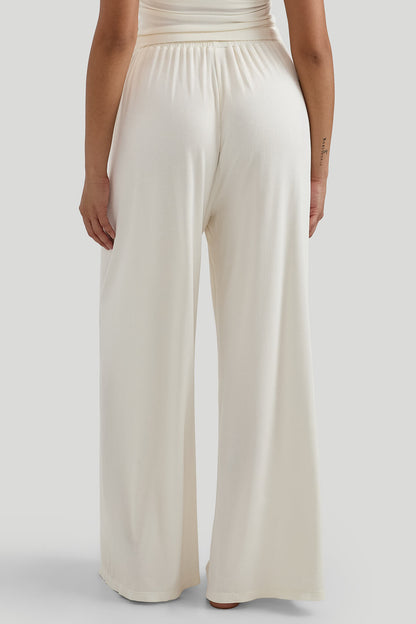 Soft Ribbed Wide Leg Pants