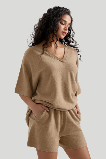Oversized V-neck Loungewear Set