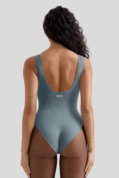 Ribbed Tummy Control Bodysuit