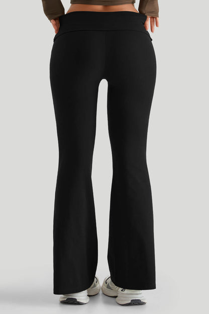 Round Neck Top Match Folded Waist Leggings