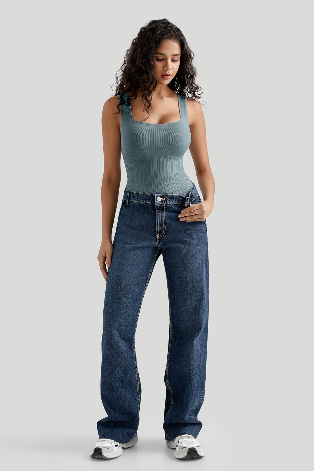 Ribbed Tummy Control Bodysuit