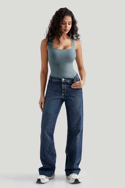 Ribbed Tummy Control Bodysuit