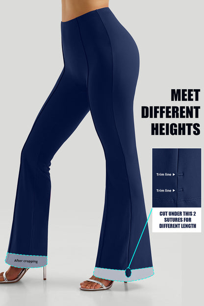 High Waisted Slim Fit Flare Leg Pants