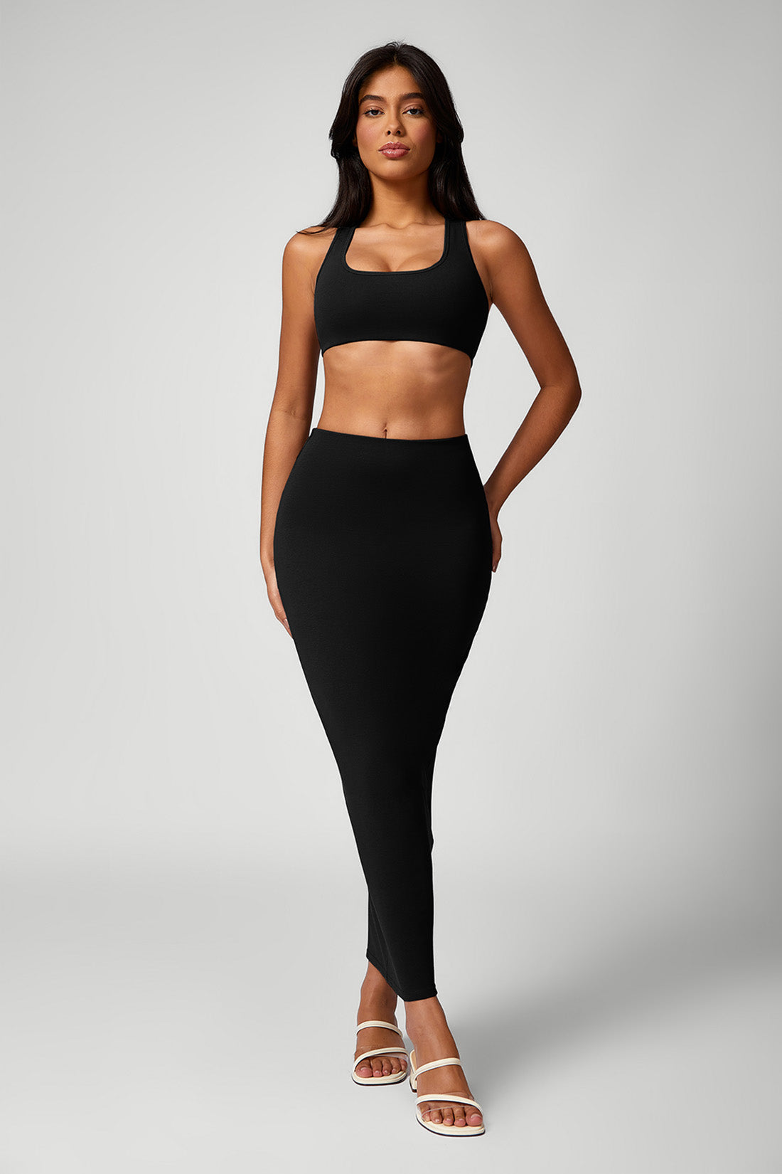 Casual Tank Two-Piece Dress Black