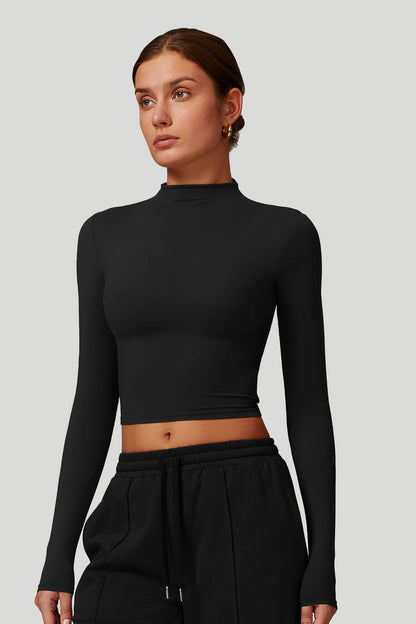 High Neck Quick Dry Long Sleeves Top