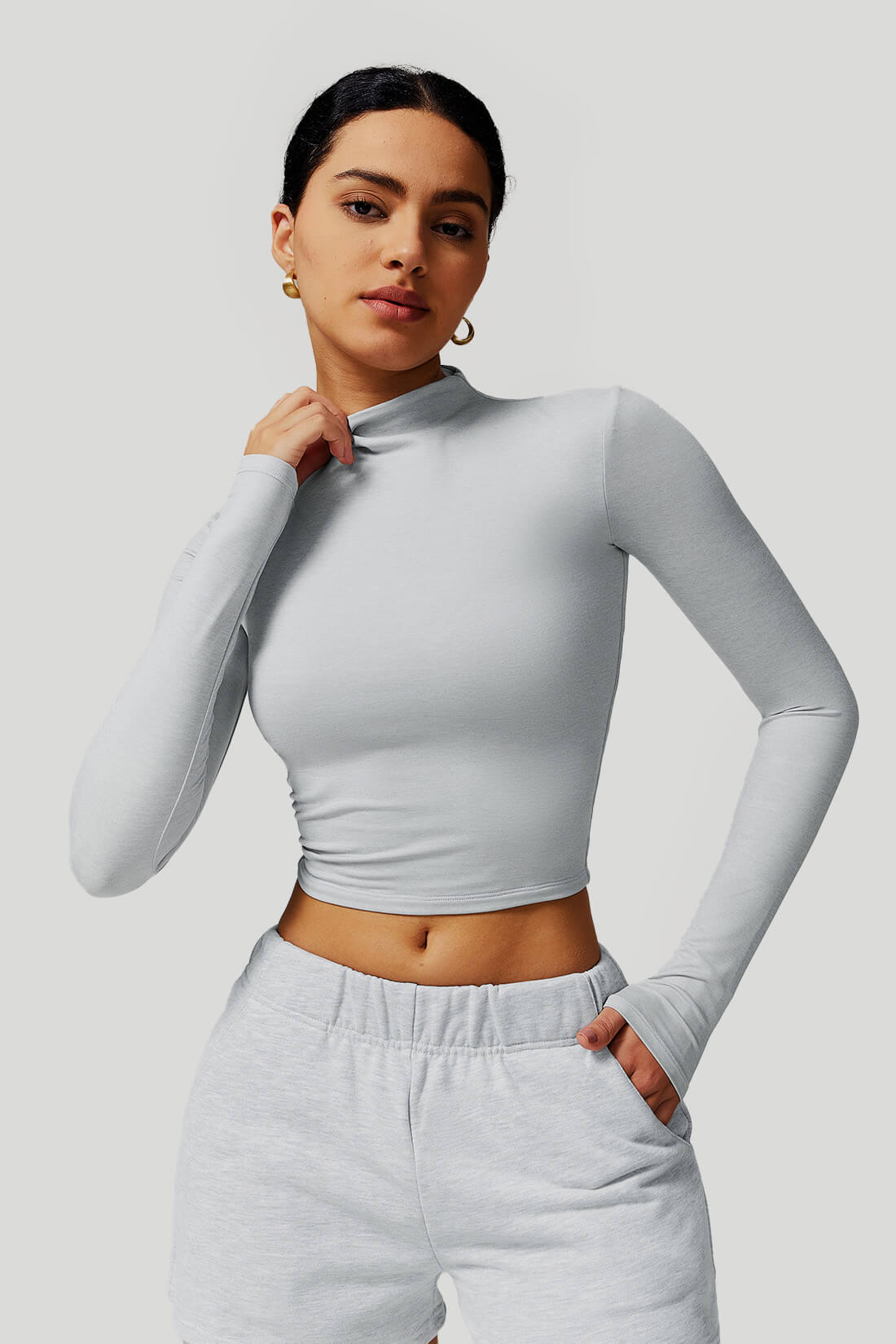 High Neck Quick Dry Long Sleeves Top