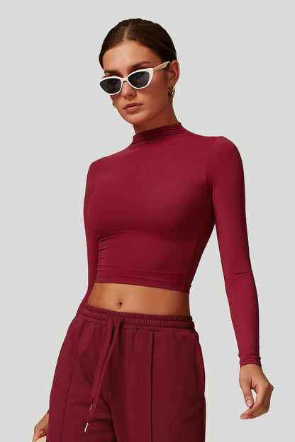 High Neck Quick Dry Long Sleeves Top