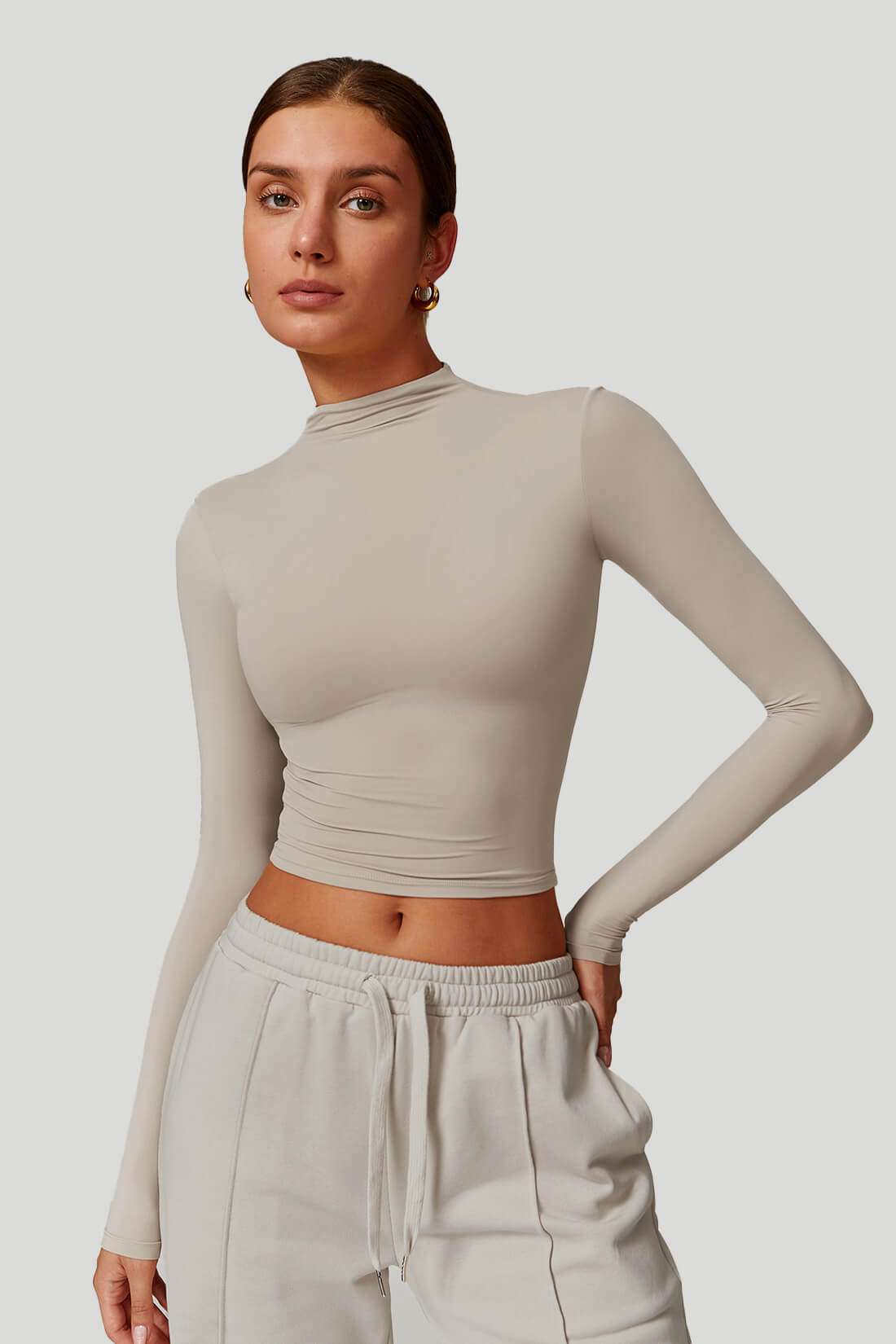 High Neck Quick Dry Long Sleeves Top