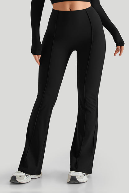 High Waisted Slim Fit Flare Leg Pants