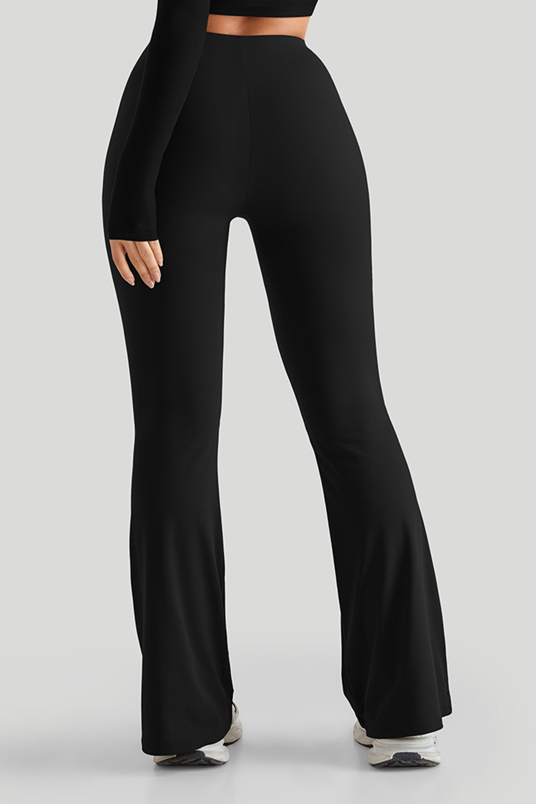 High Waisted Slim Fit Flare Leg Pants