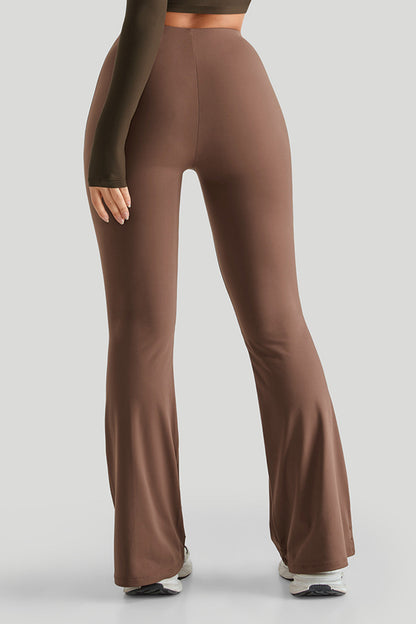 High Waisted Slim Fit Flare Leg Pants