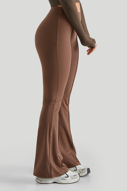 High Waisted Slim Fit Flare Leg Pants