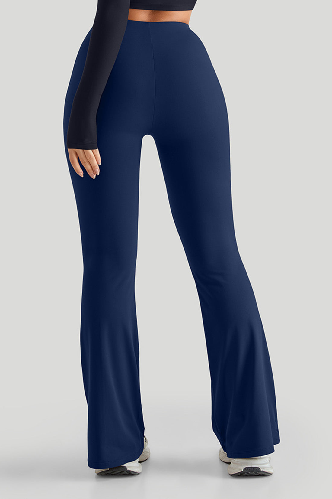 High Waisted Slim Fit Flare Leg Pants