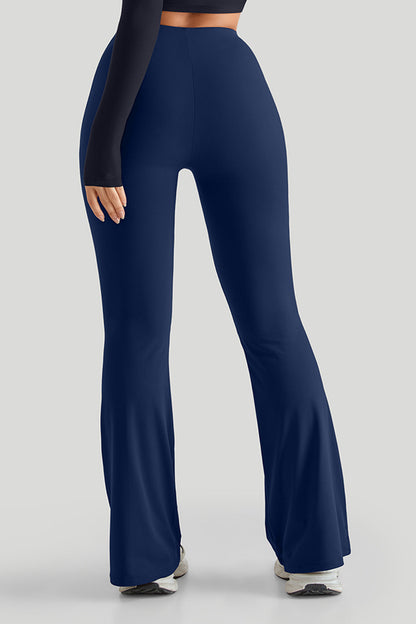 High Waisted Slim Fit Flare Leg Pants