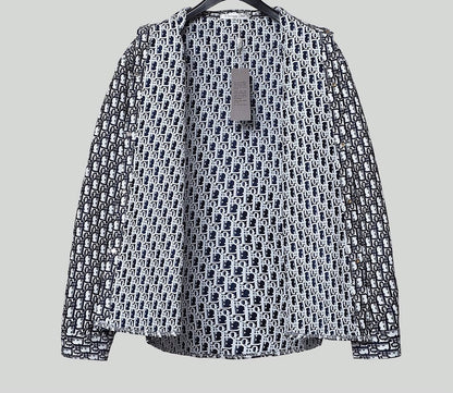 Men's Button Up Overshirt Jacket Oblique Cotton