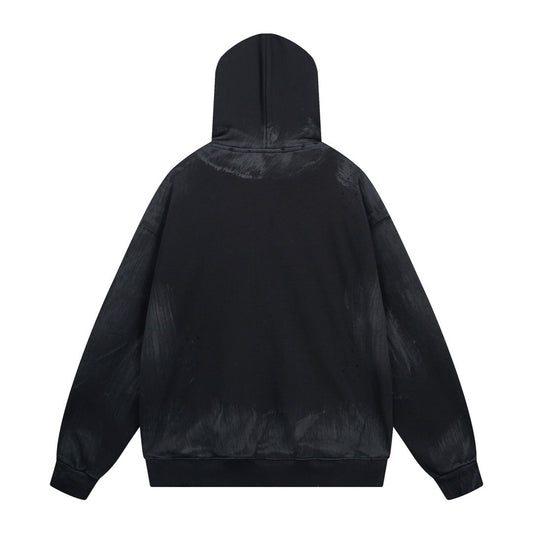Skater Hoodie Oversized in black curly fleece