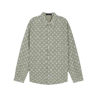 0818 New autumn and winter feature print loose version long-sleeved shirt