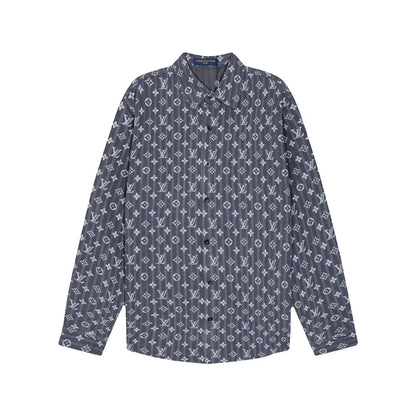 0818 New autumn and winter feature print loose version long-sleeved shirt
