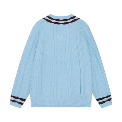 0818 New autumn and winter color matching sweater