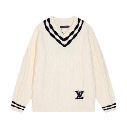 0818 New autumn and winter color matching sweater