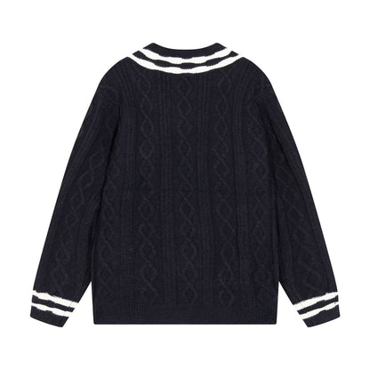0818 New autumn and winter color matching sweater