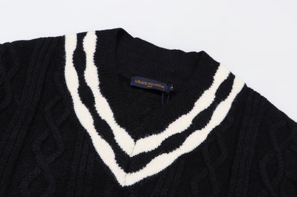 0818 New autumn and winter color matching sweater