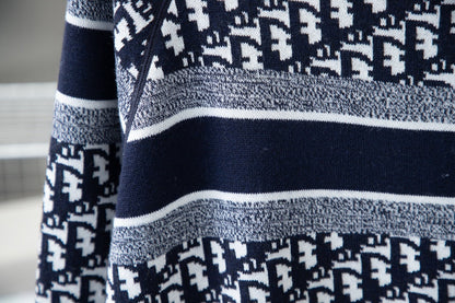 0916 Double-sided jacquard turtleneck sweater