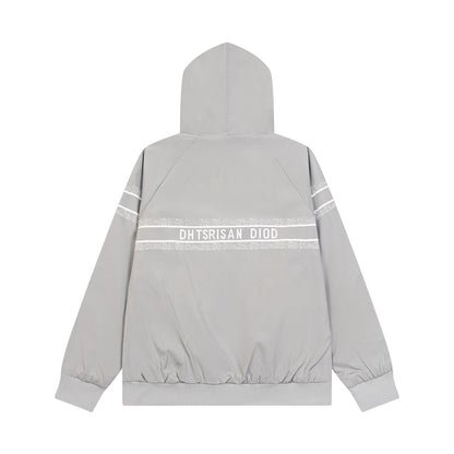 1014 Reversible wool blend zip-up sweater