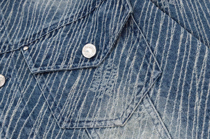1014 High quality jacquard heavy wash jacket