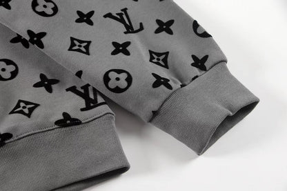 1102 The new classic full print crew-neck hoodie suit