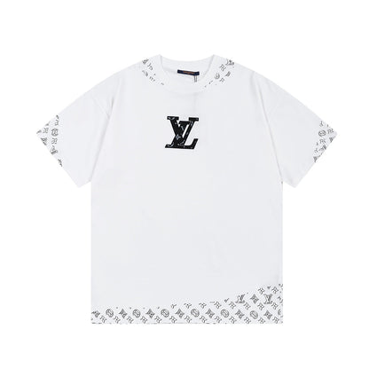 1203 New leather monogram embroidered T-shirt