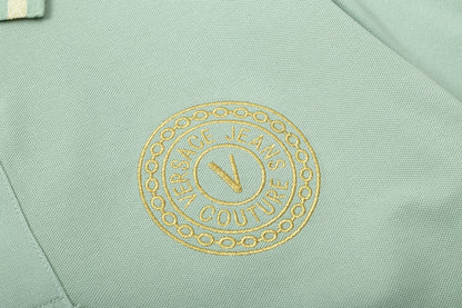 1211 New embroidered color patchwork polo shirt