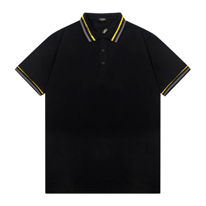 1211 New embroidered color patchwork polo shirt