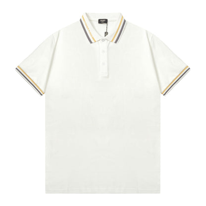 1211 New embroidered color patchwork polo shirt