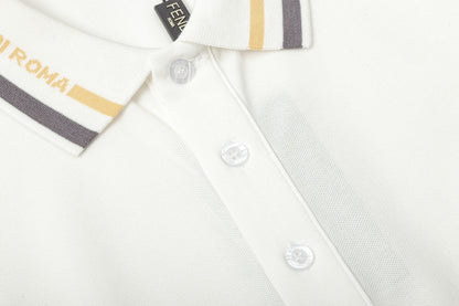 1211 New embroidered color patchwork polo shirt