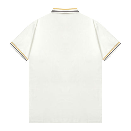 1211 New embroidered color patchwork polo shirt