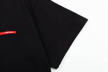 1211 New long strip stereoscopic offset T-shirt