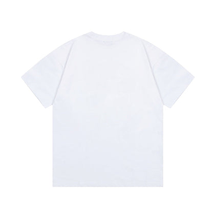 1211 New long strip stereoscopic offset T-shirt