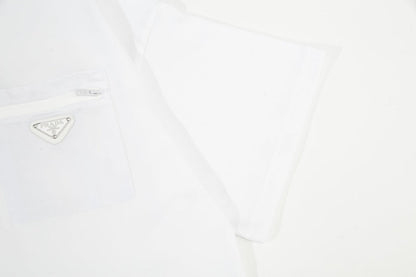 1211 New zipper pocket triangle T-shirt