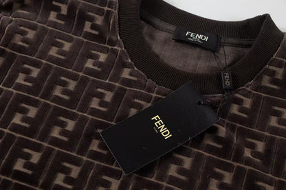 0205 Classic jacquard velvet T-shirt