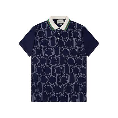 250218 New high quality large print polo shirt