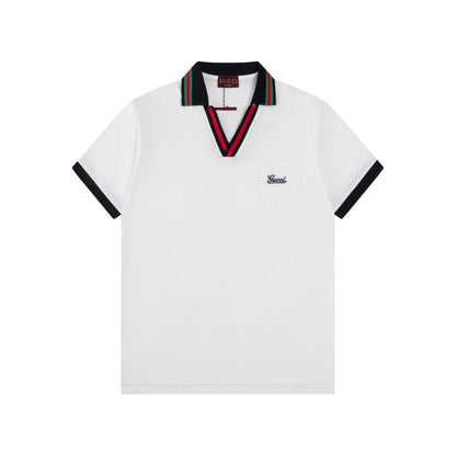 250218 New high quality navy collar polo shirt
