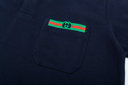 250218 Top quality classic embroidered pocket polo shirt