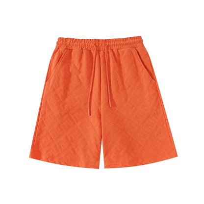 250218 New high quality full logo flocking velvet shorts