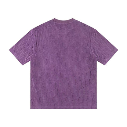 250218 New high quality flocking full logo knit T-shirt