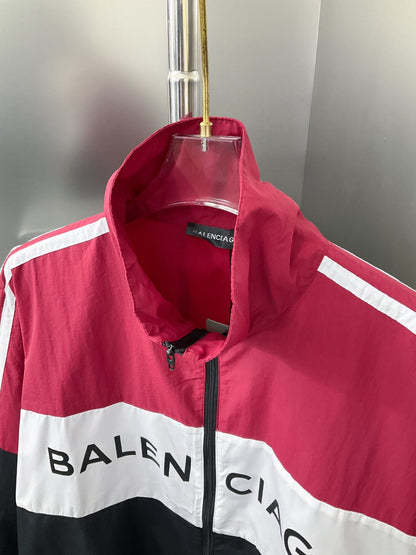 250224 New red patchwork slogan hardshell jacket